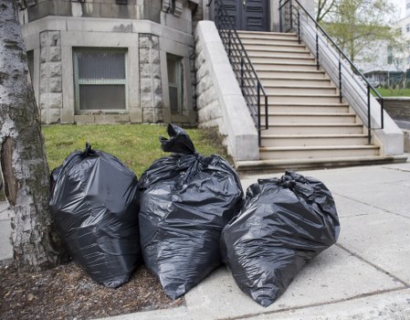 Various types of construction waste materials